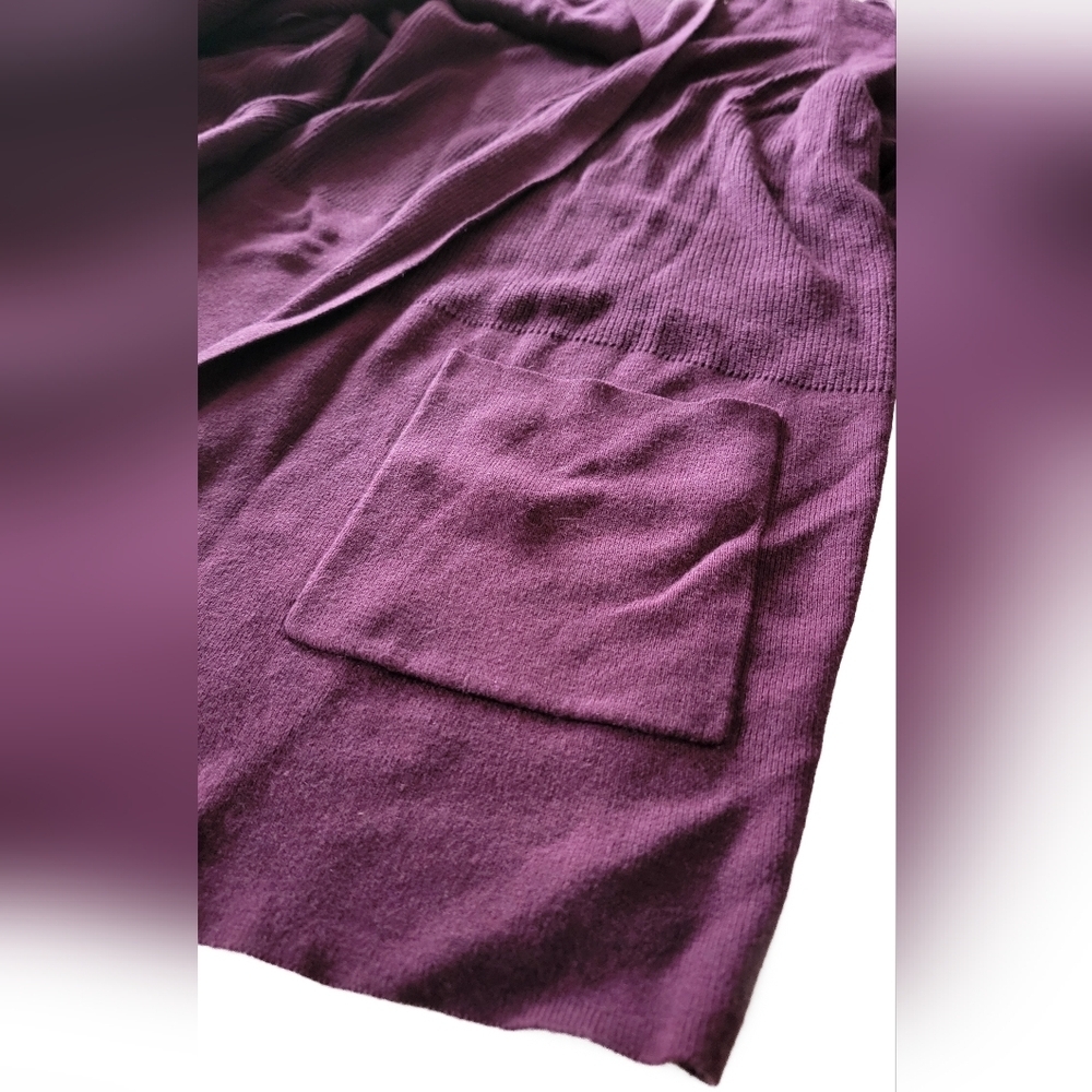 croft & barrow Plum Open-Front Pocket Cardigan Size 1X - Picture 3 of 8